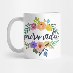 Pura Vida Top and Bottom Flowers Mug